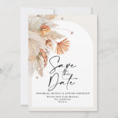 Maagdenboviene botanische terracotta pampasgras save the date (Voorkant)