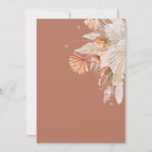 Maagdenboviene botanische terracotta pampasgras save the date (Achterkant)