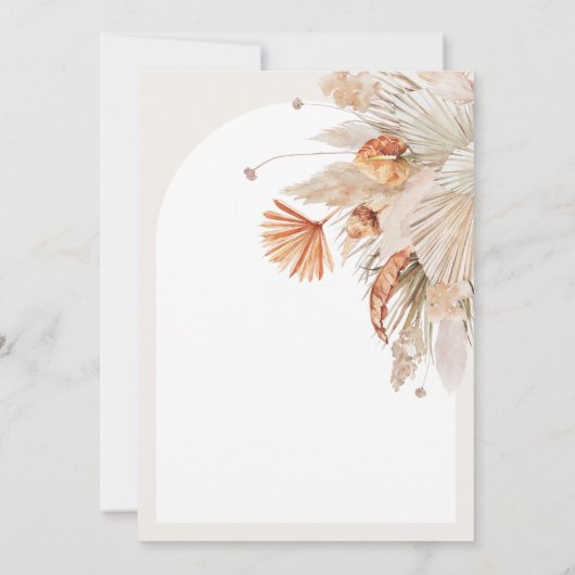 Maagdenboviene botanische terracotta pampasgras save the date (Achterkant)