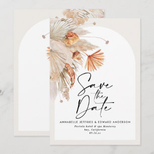 Maagdenboviene botanische terracotta pampasgras save the date