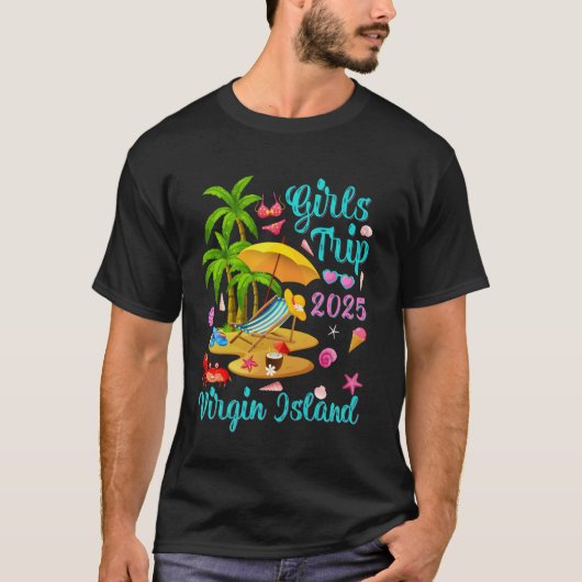 Maagdeneiland zomervakantie Meisjes reis 2025 T-shirt (Voorkant)