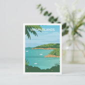 Maagdeneilanden Beroemde Reisplaats Illustratie Briefkaart (Staand voorkant)