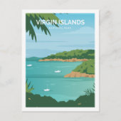 Maagdeneilanden Beroemde Reisplaats Illustratie Briefkaart (Voorkant)