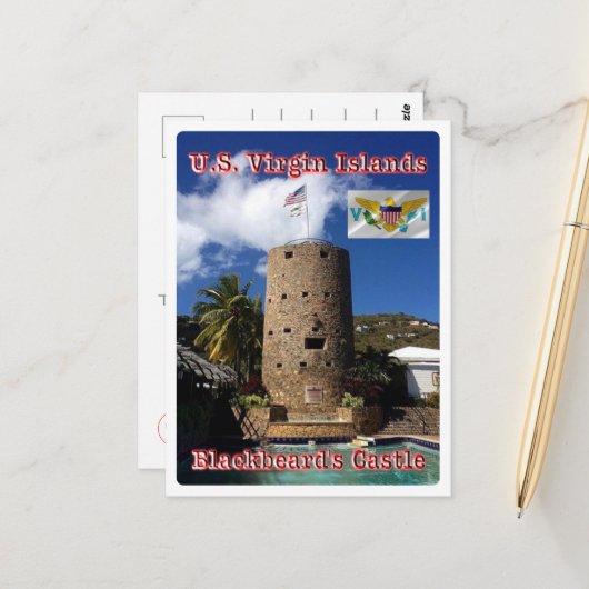 Maagdeneilanden - Castle van Blackbeard - Briefkaart (Voorkant / Achterkant in situ)