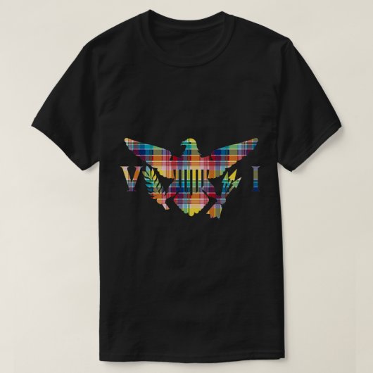 Maagdeneilanden Madras VI Vlag Premium T-Shirt (Design voorkant)