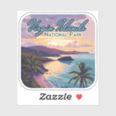 Maagdeneilanden Nationaal Park Beach St John Sticker (Vel)