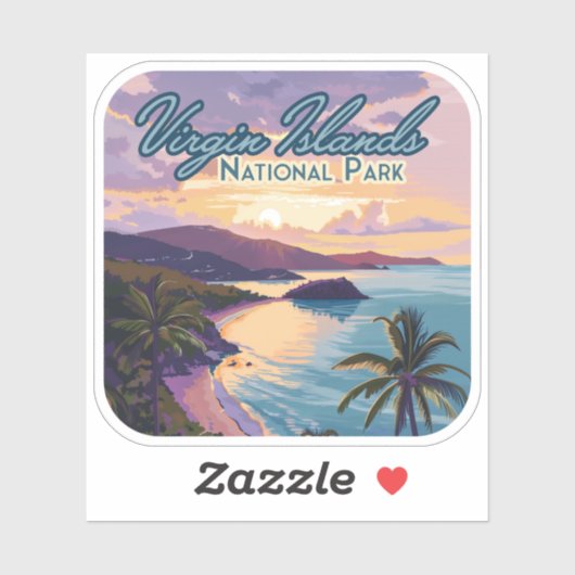 Maagdeneilanden Nationaal Park Beach St John Sticker (Vel)