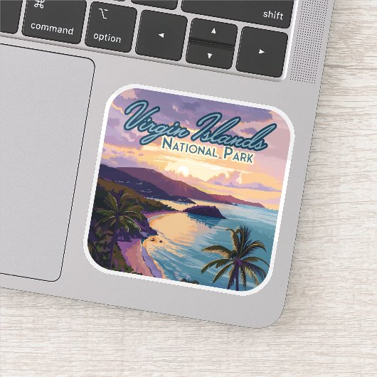Maagdeneilanden Nationaal Park Beach St John Sticker (Detail)
