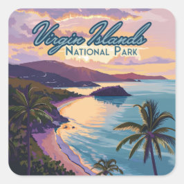 Maagdeneilanden Nationaal Park Beach St John Vierkante Sticker