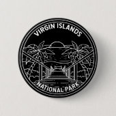 Maagdeneilanden Nationaal Park Monoline Ronde Button 5,7 Cm (Voorkant)