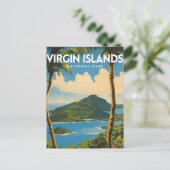 Maagdeneilanden National Park Travel Poster Briefkaart (Staand voorkant)