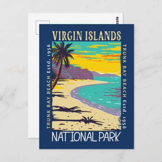 Maagdeneilanden Nationale Park Trunk Bay - Verstoo Briefkaart (Voorkant / Achterkant)