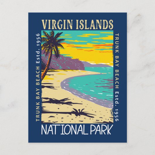 Maagdeneilanden Nationale Park Trunk Bay - Verstoo Briefkaart (Voorkant)
