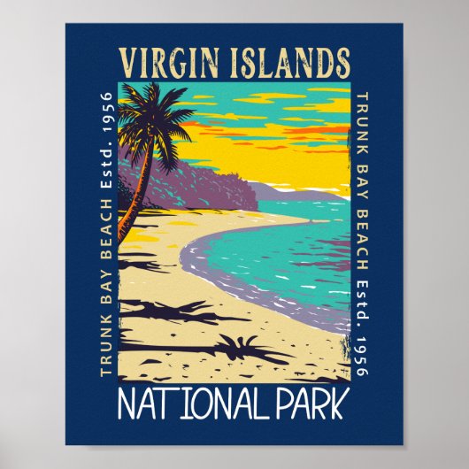 Maagdeneilanden Nationale Park Trunk Bay - Verstoo Poster (Voorkant)