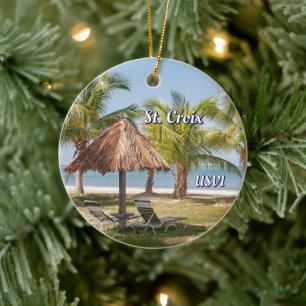 Maagdeneilanden St. Croix Tropical Beach Kerstmis Keramisch Ornament