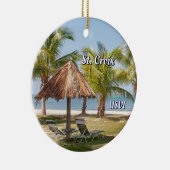 Maagdeneilanden St. Croix Tropical Beach Kerstmis Keramisch Ornament (Rechts)