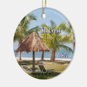 Maagdeneilanden St. Croix Tropical Beach Kerstmis Keramisch Ornament (Links)