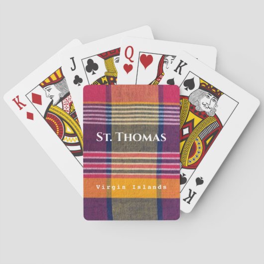 Maagdeneilanden St. Thomas Madras Pset Pattern Pokerkaarten (Achterkant)