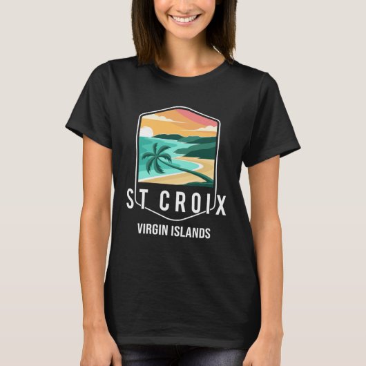 Maagdeneilanden Strand Zonsondergang Palmboom St C T-shirt (Voorkant)