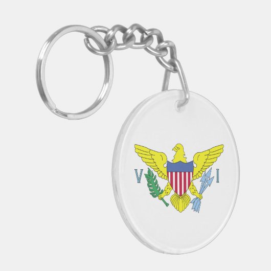 Maagdeneilanden Vlag Sleutelhanger (Voorkant Links)