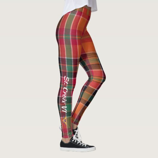 Maagdeneilanden Vlag USVI St. Croix Madras Leggings (Rechts)