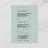 Maagdenmaagd Maria Kaart katholieke  gedicht Visitekaartje (Achterkant)