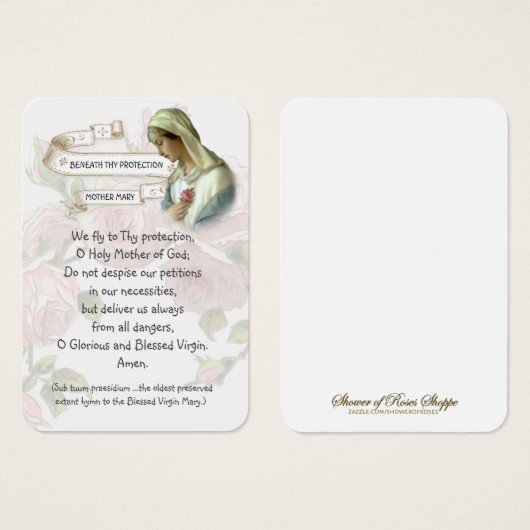 Maagdenmaagd Maria katholieke oudste gebeden Visitekaartje (Voorkant /achterkant)