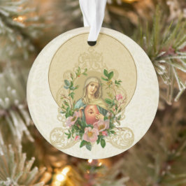 Maagdenmaagd Maria Religieuze Vintage Floral Lace  Ornament