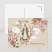 Maagdenmaagd Maria Rozen  Religieus Briefkaart (Voorkant / Achterkant)
