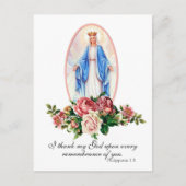 Maagdenmaagd Maria Rozen Religieuze Vintage Briefkaart (Voorkant)
