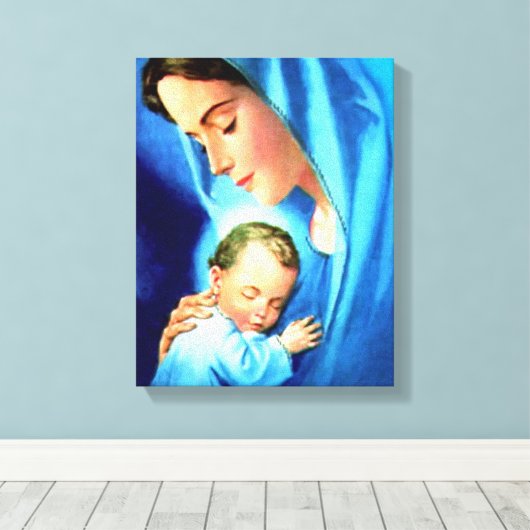Maagdenmaagd Maria zonder Baby Jezus Canvas Afdruk (Insitu (Houten vloer))