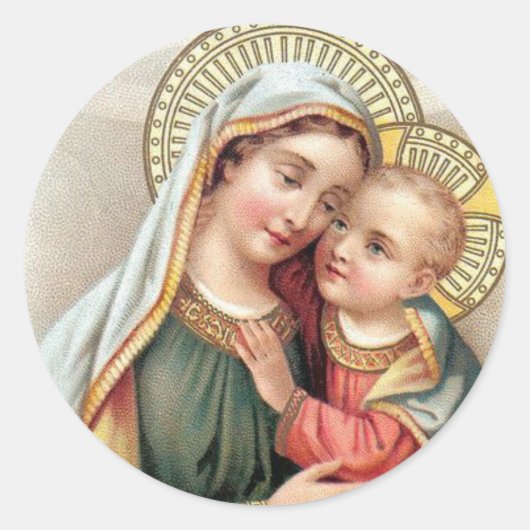 Maagdenmaagd Maria zonder Baby Jezus Ronde Sticker (Voorkant)