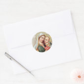 Maagdenmaagd Maria zonder Baby Jezus Ronde Sticker (Envelop)