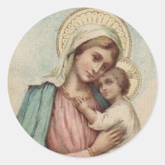 Maagdenmaagd Maria zonder Baby Jezus Ronde Sticker (Voorkant)