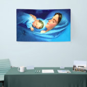 Maagdenmaagd Maria zonder Baby Jezus Spandoek (Beurs)