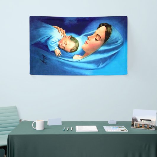Maagdenmaagd Maria zonder Baby Jezus Spandoek (Beurs)