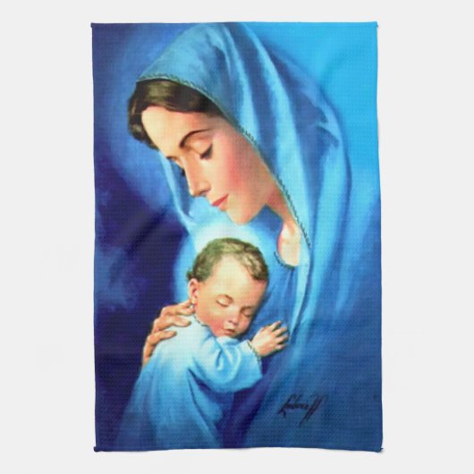 Maagdenmaagd Maria zonder Baby Jezus Theedoek (Verticaal)