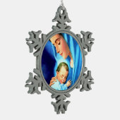 Maagdenmaagd Maria zonder Baby Jezus Tin Sneeuwvlok Ornament (Links)