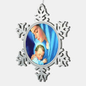 Maagdenmaagd Maria zonder Baby Jezus Tin Sneeuwvlok Ornament (Rechts)