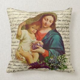 Maagdenmaagd Maria zonder Jezus die druiven vastho Kussen
