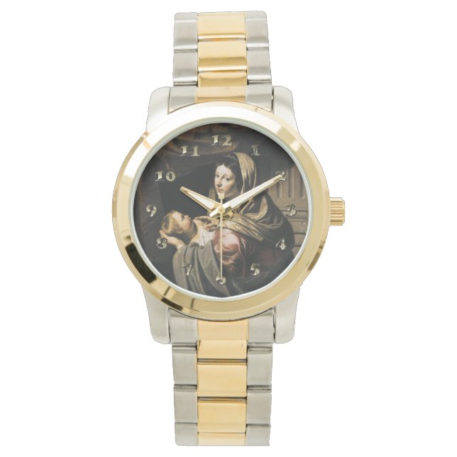 Maagdenmaagd Mary Baby Child Jesus - Bijlert Horloge (Voorkant)