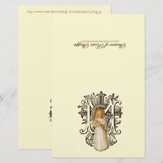 Maagdenmaagd Mary Religieuze Katholieke Floral (Voorkant / Achterkant)