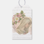 Maagdenmaagd Mary Religieuze Katholieke Floral Cadeaulabel (Voorkant)