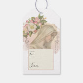 Maagdenmaagd Mary Religieuze Katholieke Floral Cadeaulabel (Achterkant)