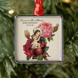 Maagdenmaagd Mary zonder Baby  Rozen  Metalen Ornament