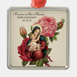 Maagdenmaagd Mary zonder Baby  Rozen  Metalen Ornament