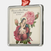 Maagdenmaagd Mary zonder Baby Rozen Metalen Ornament (Links)
