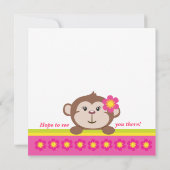 Maagdenmeisje (roze) uitnodiging van de Birthday P (Achterkant)