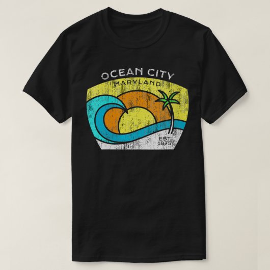Maagdenoceaanstad Maryland T-T-shirt OC MD VNeck T-shirt (Design voorkant)