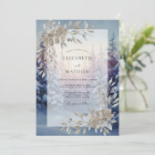 Maagdenpalm Amethyst Blad Bruiloft Kaart (Staand voorkant)
